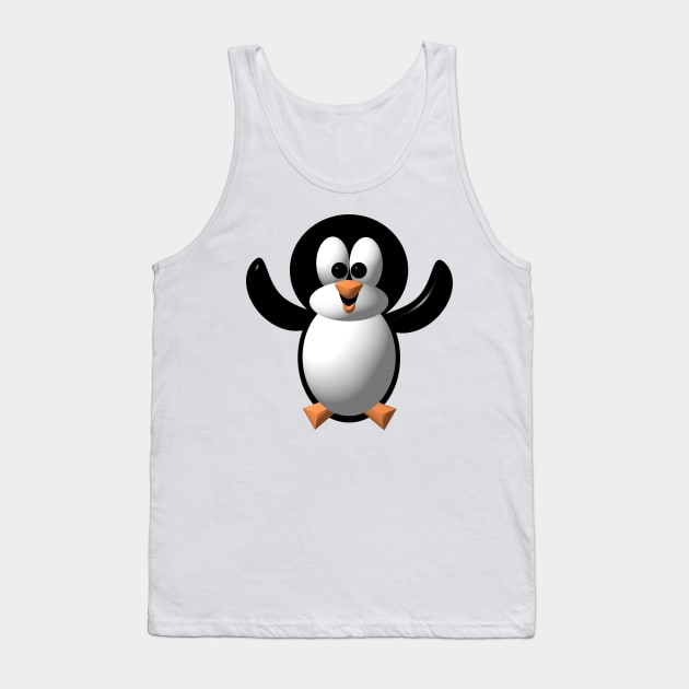 Cute Perky Penguin Tank Top by CuteCrittersWithHeart